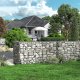Kosz gabionowy, metalowa klatka gabionowa z siatką 5 x 10 cm na kamienie, ocynkowana, przegroda ścienna z motywem ogrodowym, 100 2