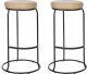 Beliani Krzesło barowe Zestaw 2 Beżowy MILROY 1