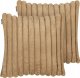 Beliani Zestaw 2 poduszek Tuftowany Jasnobrązowy RAKYA 45 x 45 cm 1