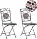 Beliani Krzesło ogrodowe Zestaw 2 Metal Czarny CARPINO 1