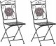 Beliani Krzesło ogrodowe Zestaw 2 Metal Czarny CARPINO 4