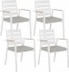 Beliani Krzesło ogrodowe Zestaw 4 Metal Szary TAVIANO 1