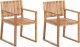 Beliani Krzesło ogrodowe Zestaw 2 Jasne drewno SASSARI II 1