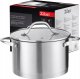 GARNEK Z POKRYWKĄ STAL NIERDZEWNA 18/10 (SS304) INDUKCJA GAZ 20CM 3L 2
