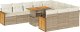 vidaXL 11-częściowy zestaw mebli z poduszkami, beżowy, polirattan i akacja 1