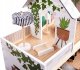 Drewniany domek dla lalek + światło led + meble STYL BOHO 36
