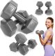 Hantle sześciokątne zestaw 2x5 kg ciężarki do ćwiczeń obciążniki fitness szare ModernHome 1