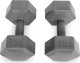 Hantle sześciokątne zestaw 2x5 kg ciężarki do ćwiczeń obciążniki fitness szare ModernHome 2