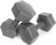 Hantle sześciokątne zestaw 2x5 kg ciężarki do ćwiczeń obciążniki fitness szare ModernHome 3
