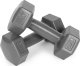 Hantle sześciokątne zestaw 2x1 kg ciężarki do ćwiczeń obciążniki fitness szare ModernHome 4