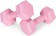 Hantle sześciokątne zestaw 2x1 kg ciężarki do ćwiczeń obciążniki fitness różowe ModernHome 3