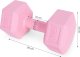 Hantle sześciokątne zestaw 2x5 kg ciężarki do ćwiczeń obciążniki fitness różowe ModernHome 10