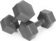 Hantle sześciokątne zestaw 2x3 kg ciężarki do ćwiczeń obciążniki fitness szare ModernHome 3