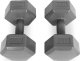 Hantle sześciokątne zestaw 2x4 kg ciężarki do ćwiczeń obciążniki fitness szare ModernHome 2