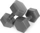 Hantle sześciokątne zestaw 2x4 kg ciężarki do ćwiczeń obciążniki fitness szare ModernHome 3