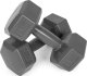 Hantle sześciokątne zestaw 2x2 kg ciężarki do ćwiczeń obciążniki fitness szare ModernHome 4