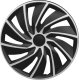 Komplet kołpaków na felgi stalowe Turbo Silver Black 16 cali 1