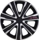 Komplet kołpaków na felgi stalowe GTR Carbon Silver Black 15 cali 1