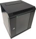 Szafa wisząca RACK 10'', 6U, 300mm, Netrack S-Line, czarna, drzwi szklane 1