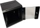 Szafa wisząca RACK 10'', 6U, 300mm, Netrack S-Line, czarna, drzwi szklane 6