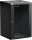 Szafa wisząca RACK 19" 18U, 600mm, Netrack F-Line, czarna, drzwi szklane, otwierane boki 1