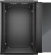 Szafa wisząca RACK 19" 18U, 600mm, Netrack F-Line, czarna, drzwi szklane, otwierane boki 2