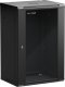 Szafa wisząca RACK 19" 18U, 450mm, Netrack F-Line, czarna, drzwi szklane, otwierane boki 1