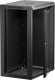 Szafa wisząca RACK 19" 18U, 450mm, Netrack F-Line, czarna, drzwi szklane, otwierane boki 1