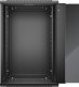 Szafa wisząca RACK 19" 18U, 450mm, Netrack F-Line, czarna, drzwi szklane, otwierane boki 3