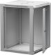 Szafa wisząca RACK 19" 15U, 600mm, Netrack F-Line, szara, drzwi szklane, otwierane boki 1