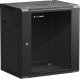 Szafa wisząca RACK 19" 12U, 450mm, Netrack F-Line, czarna, drzwi szklane, otwierane boki 1