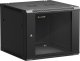 Szafa wisząca RACK 19" 9U, 600mm, Netrack F-Line, czarna, drzwi szklane, otwierane boki 1