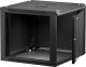 Szafa wisząca RACK 19" 9U, 600mm, Netrack F-Line, czarna, drzwi szklane, otwierane boki 1