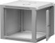 Szafa wisząca RACK 19" 9U, 600mm, Netrack F-Line, szara, drzwi szklane, otwierane boki 2