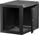 Szafa wisząca RACK 19" 9U, 450mm, Netrack F-Line, czarna drzwi szklane, otwierane boki 2