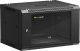 Szafa wisząca RACK 19" 6U, 450mm, Netrack F-Line, czarna drzwi szklane, otwierane boki 1