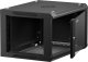 Szafa wisząca RACK 19" 6U, 450mm, Netrack F-Line, czarna drzwi szklane, otwierane boki 1