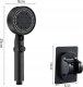 Zestaw Prysznicowy Słuchawka 5 Funkcji Wąż Uchwyt Na Ścianę Natrysk Czarny 10
