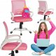 Fotel Obrotowy Różowy Młodzieżowy Krzesło Obrotowe Dla Dziecka Różowe NATE 1