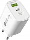 Ładowarka sieciowa A6MaxL 20W USB-A USB-C z kablem USB-C - Lightning 1m - biała 3