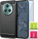 Hello Case Etui do Honor Magic 5 Pro (Czarne, Karbon, Pancerne, Case)   Szkło 9H 1