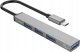 HUB 4-portowy input: USB-C 3.0 / output: 1x USB-A 3.0 + 3x USB-A 2.0 przewód 0,15M - szary 2
