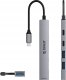 HUB 5-portowy input 2w1: USB-A/USB-C / output: 2x USB-A 2.0 + 1x USB-A 3.0 + 1x USB-C 2.0 + 1x USB-C PD65W przewód 0,17M - szary 3