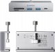 HUB montowany na zacisk input: USB-C / output: 2x USB-A 3.2 + 1x USB-C 3.2 + 1x SD&TF - srebrny 1
