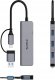 HUB 4-portowy input 2w1: USB-A/USB-C / output: 3x USB-A 2.0 + 1x USB-A 3.0 przewód 0,17M - szary 2