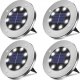 Zestaw 4 Lampek solarnych wbijanych 13cm Srebrna ogrodowa najazdowa okrągła 1