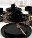 Serwis obiadowy porcelanowy MG Home Artena 26 elementów zestaw talerzy misek dla 6 osób czarny 10