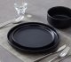 Serwis obiadowy porcelanowy MG Home Artena 26 elementów zestaw talerzy misek dla 6 osób czarny 3