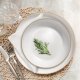 Serwis obiadowy porcelanowy MG Home Artena 30 elementów zestaw talerzy filiżanek misek dla 6 osób nakrapiany 4