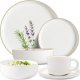 Serwis obiadowy porcelanowy MG Home Artena 42 elementy zestaw talerzy filiżanek misek dla 6 osób nakrapiany 1